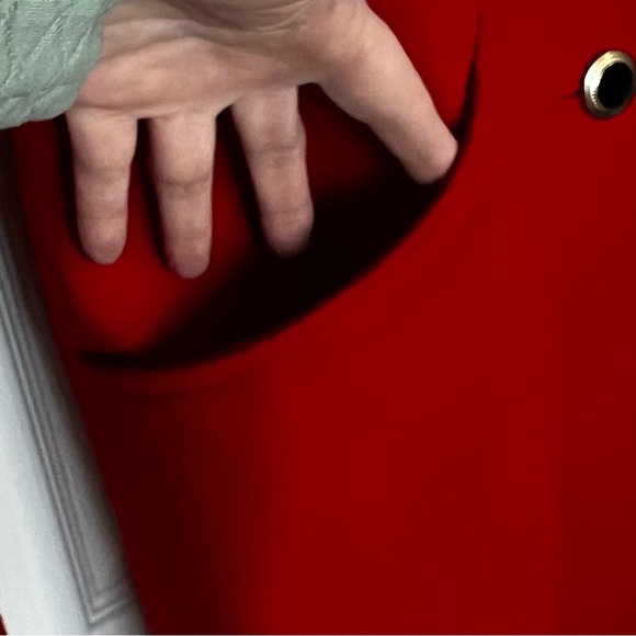 Vintage Russell Scott Women’s 80’s Wool Coat Red Black Single Breasted XL - Picture 7 of 13